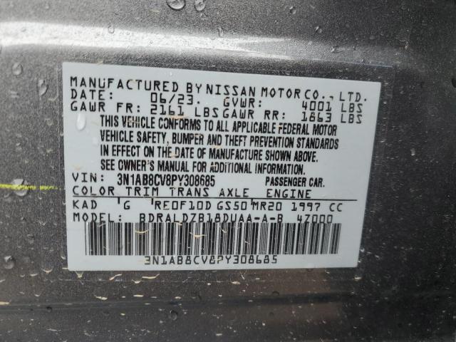 3N1AB8CV8PY308685 - 2023 NISSAN SENTRA SV GRAY photo 13