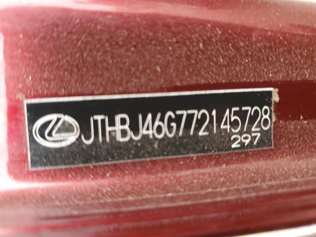 JTHBJ46G772145728 - 2007 LEXUS ES 350 BURGUNDY photo 12