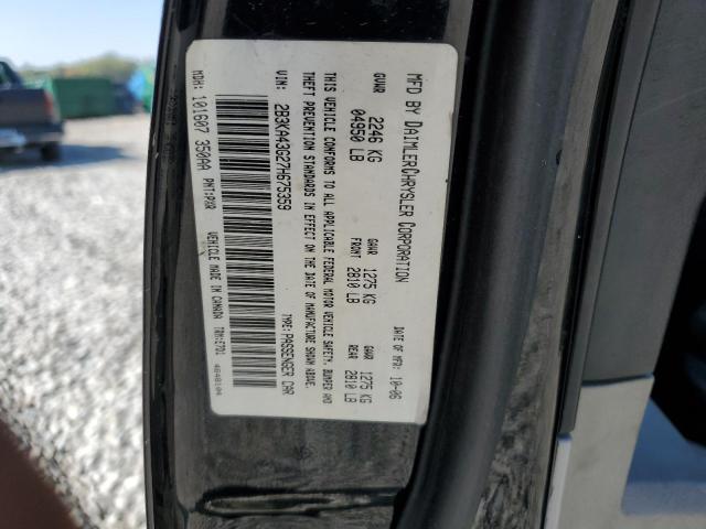 2B3KA43G27H675359 - 2007 DODGE CHARGER SE BLACK photo 12