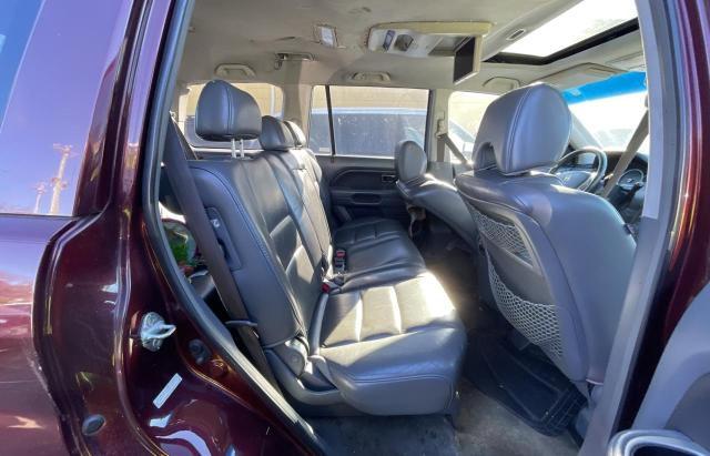 2HKYF18697H532313 - 2007 HONDA PILOT EXL BURGUNDY photo 6