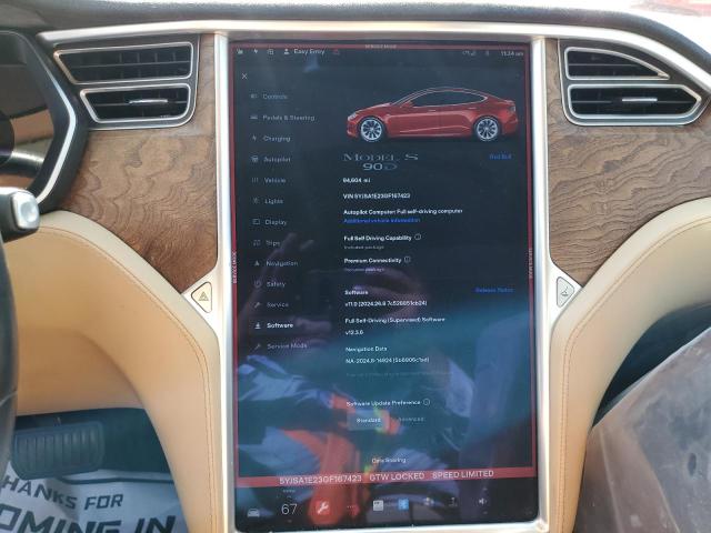 5YJSA1E23GF167423 - 2016 TESLA MODEL S RED photo 9
