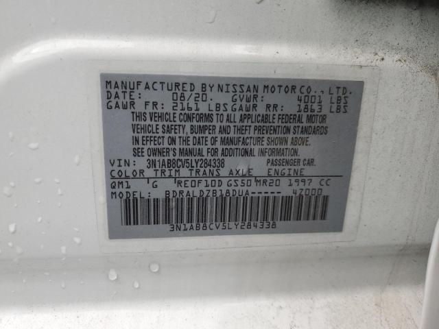 3N1AB8CV5LY284338 - 2020 NISSAN SENTRA SV WHITE photo 12