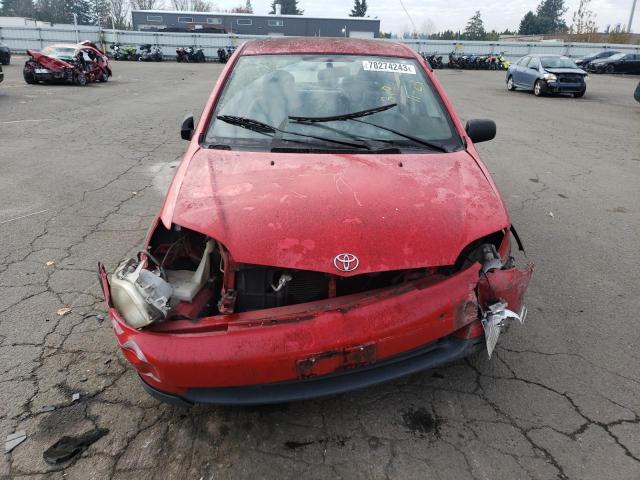 JTDBT123510124893 - 2001 TOYOTA ECHO RED photo 5