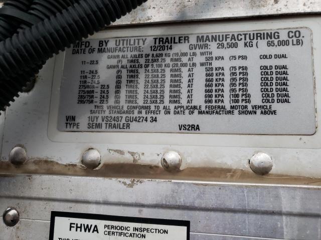 1UYVS2487GU427434 - 2016 UTILITY TRAILER Ağ foto 10