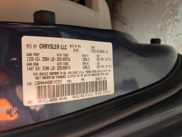 1D8HN44H68B102397 - 2008 DODGE GRAND CARA SE BLUE photo 13