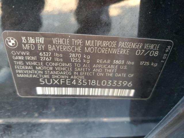 5UXFE43518L033396 - 2008 BMW X5 3.0I BLACK photo 13