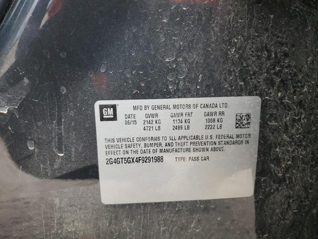 2G4GT5GX4F9291988 - 2015 BUICK REGAL GS ნაცრისფერი ფოტო 12