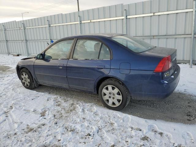 2HGES16832H929425 - 2002 HONDA CIVIC LX BLUE photo 2