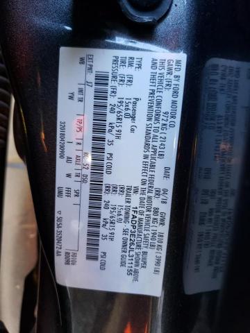 1FADP3E26JL311155 - 2018 FORD FOCUS S GRAY photo 12