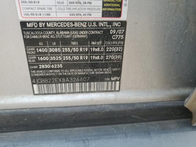 4JGBB22EX8A326607 - 2008 MERCEDES-BENZ ML 320 CDI SILVER photo 13