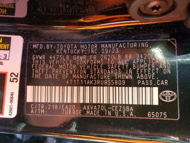 4T1T11AK3RU855809 - 2024 TOYOTA CAMRY SE NIGHT SHADE BLACK photo 13