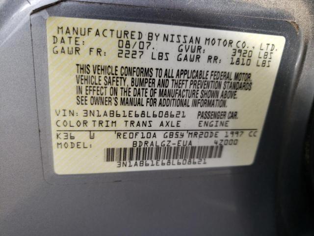 3N1AB61E68L608621 - 2008 NISSAN SENTRA 2.0 SILVER photo 12