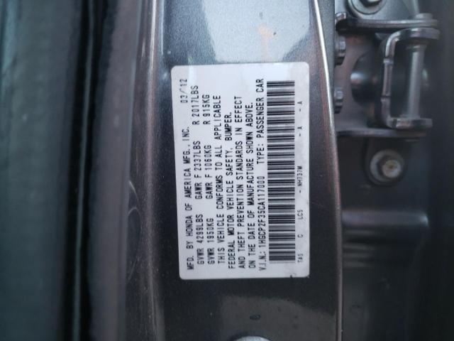 1HGCP2F35CA117000 - 2012 HONDA ACCORD LX GRAY photo 13