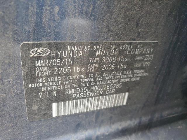 KMHD35LH8GU265285 - 2016 HYUNDAI ELANTRA GT BLUE photo 12