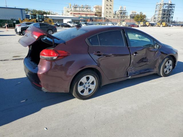 3KPFK4A78JE187455 - 2018 KIA FORTE LX BURGUNDY photo 3