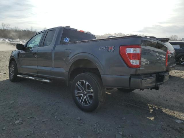 1FTEX1EP2MKD11906 - 2021 FORD F150 SUPER CAB GRAY photo 2