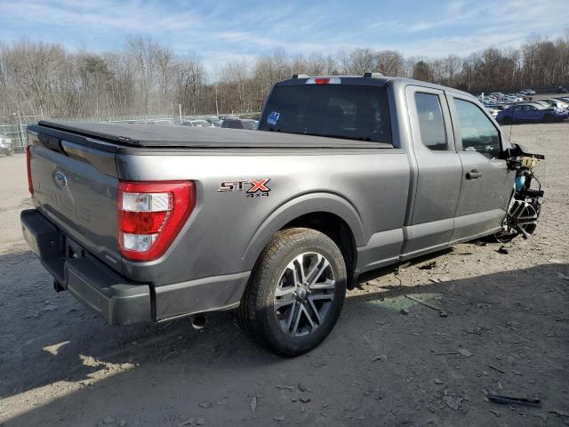 1FTEX1EP2MKD11906 - 2021 FORD F150 SUPER CAB GRAY photo 3