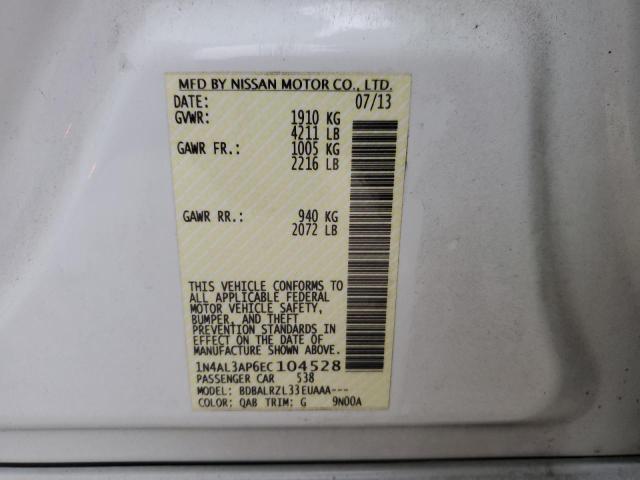 1N4AL3AP6EC104528 - 2014 NISSAN ALTIMA 2.5 WHITE photo 12