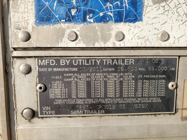 1UYVS2534CP301253 - 2012 UTILITY TRAILER WHITE photo 10