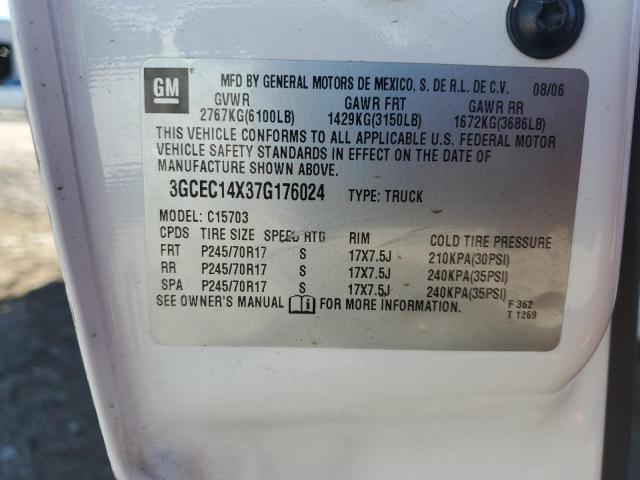 3GCEC14X37G176024 - 2007 CHEVROLET SILVERADO C1500 CLASSIC WHITE photo 12