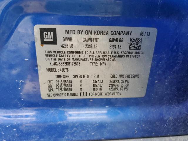 KL4CJBSB2DB173513 - 2013 BUICK ENCORE CONVENIENCE 蓝色 照片 13