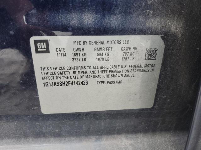 1G1JA5SH2F4142426 - 2015 CHEVROLET SONIC LS 蓝色 照片 12