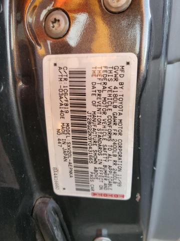 JT2BG22K9Y0431665 - 2000 TOYOTA CAMRY CE CHARCOAL photo 12