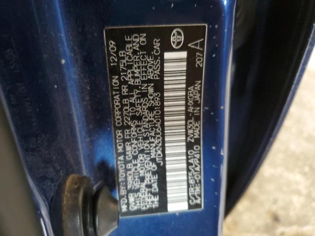 JTDKN3DU6A0101893 - 2010 TOYOTA PRIUS BLUE photo 12