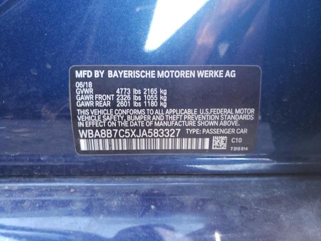 WBA8B7C5XJA583327 - 2018 BMW 340 XI BLUE photo 12