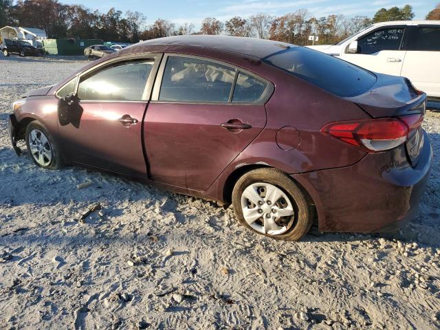 3KPFK4A72HE152940 - 2017 KIA FORTE LX BURGUNDY photo 2