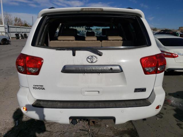 5TDBY68AX8S015311 - 2008 TOYOTA SEQUOIA LIMITED WHITE photo 6