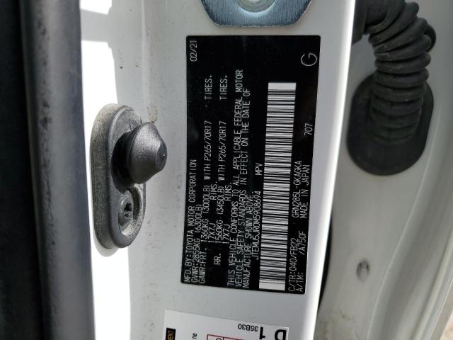 JTEMU5JR0M5908694 - 2021 TOYOTA 4RUNNER SR5/SR5 PREMIUM 白色 照片 12