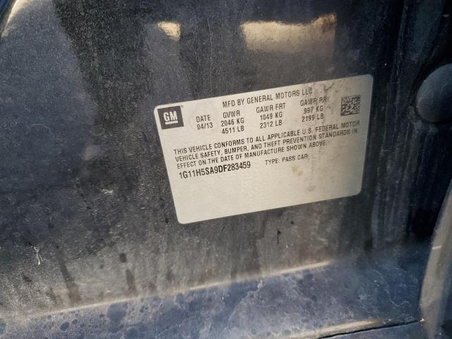 1G11H5SA9DF283459 - 2013 CHEVROLET MALIBU LTZ ნაცრისფერი ფოტო 12