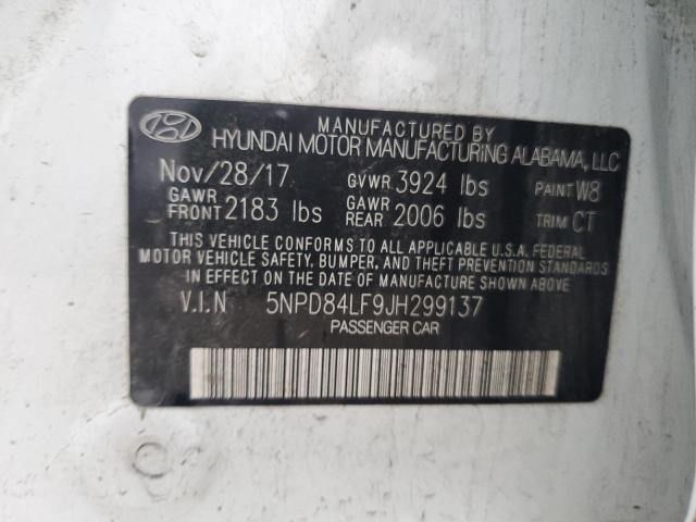 5NPD84LF9JH299137 - 2018 HYUNDAI ELANTRA SEL WHITE photo 13