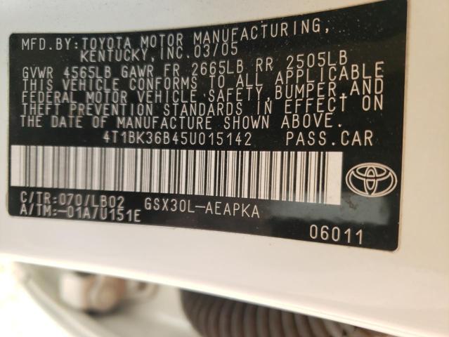 4T1BK36B45U015142 - 2005 TOYOTA AVALON XL WHITE photo 13