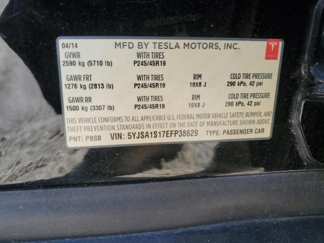 5YJSA1S17EFP38629 - 2014 TESLA MODEL S BLACK photo 13