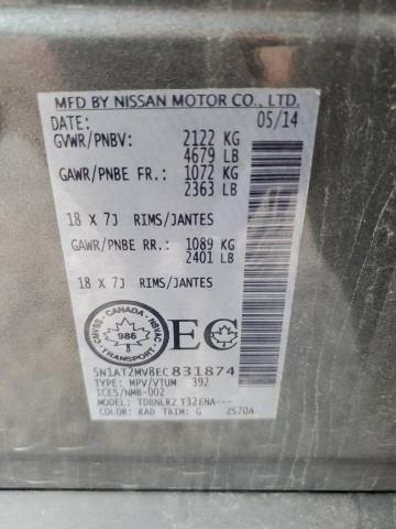 5N1AT2MV8EC831874 - 2014 NISSAN ROGUE S CHARCOAL photo 14