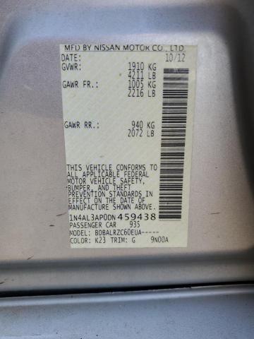 1N4AL3AP0DN459438 - 2013 NISSAN ALTIMA 2.5 SILVER photo 13