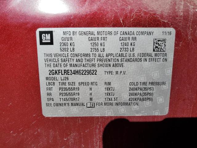 2GKFLRE34H6229622 - 2017 GMC TERRAIN DENALI RED photo 13