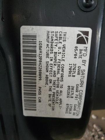 1G8AY12P84Z208099 - 2004 SATURN ION REDLINE BLUE photo 12