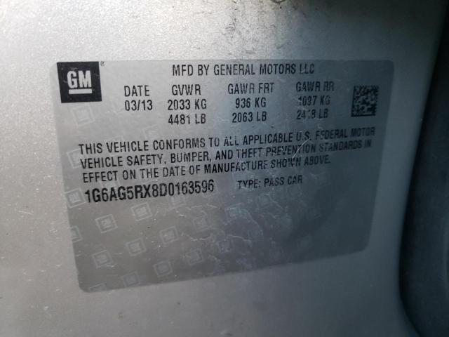 1G6AG5RX8D0163596 - 2013 CADILLAC ATS SILVER photo 12