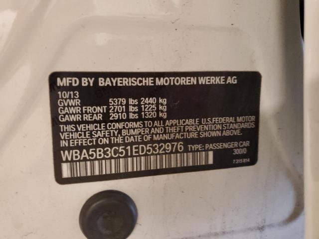 WBA5B3C51ED532976 - 2014 BMW 535 XI Biały zdjęcie 12