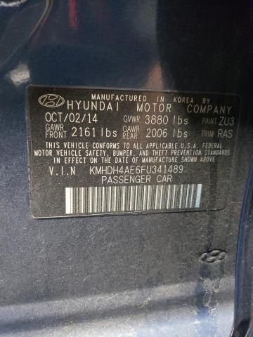 KMHDH4AE6FU341489 - 2015 HYUNDAI ELANTRA SE BLUE photo 13