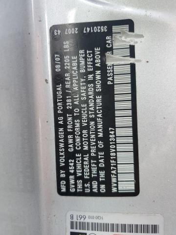 WVWFA71F18V013647 - 2008 VOLKSWAGEN EOS LUX 银色 照片 13