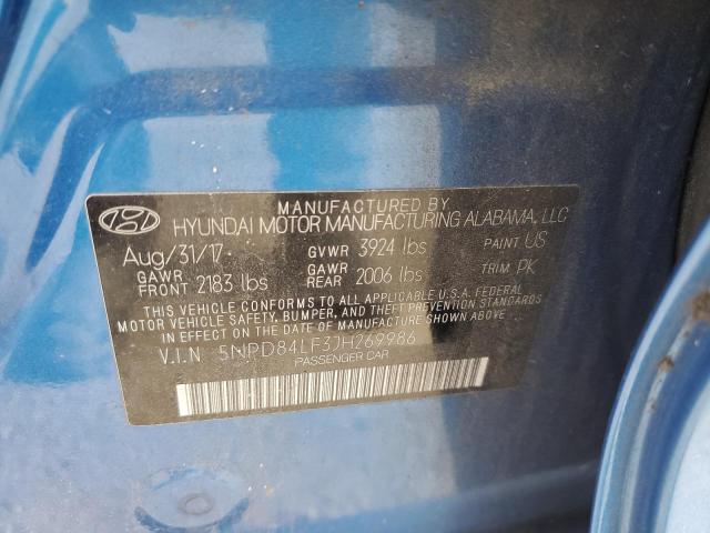 5NPD84LF3JH269986 - 2018 HYUNDAI ELANTRA SEL BLUE photo 13