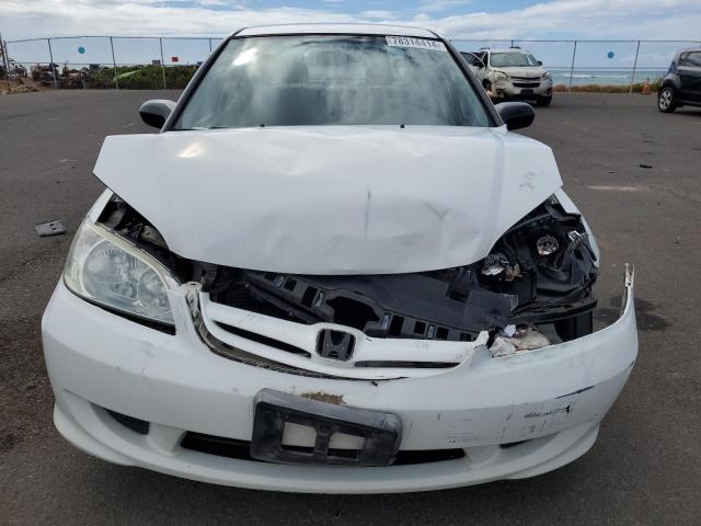 2HGES163X4H618159 - 2004 HONDA CIVIC DX VP WHITE photo 5