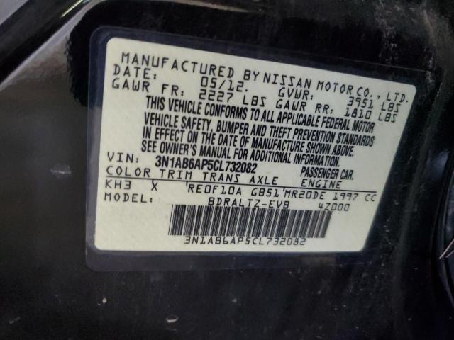 3N1AB6AP5CL732082 - 2012 NISSAN SENTRA 2.0 BLACK photo 13