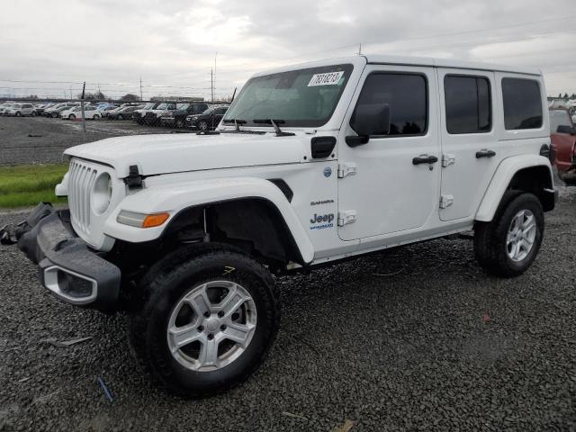 1C4JJXP6XMW658612 - 2021 JEEP WRANGLER U SAHARA 4XE WHITE photo 1