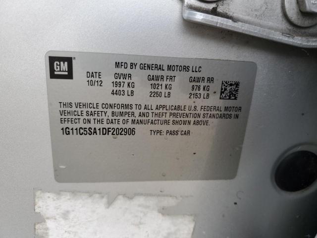 1G11C5SA1DF202906 - 2013 CHEVROLET MALIBU 1LT Qara foto 12