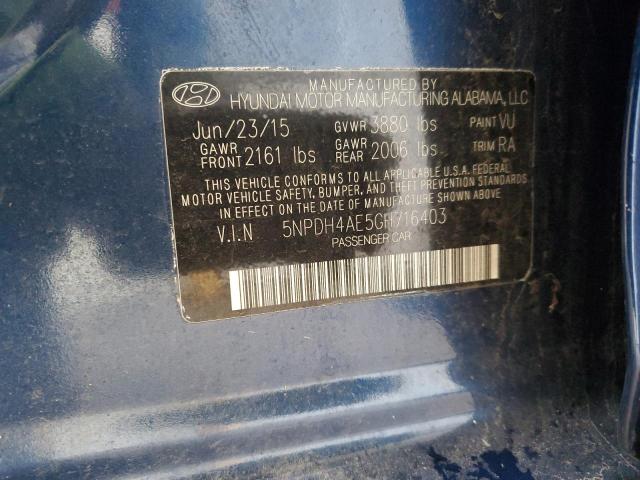 5NPDH4AE5GH716403 - 2016 HYUNDAI ELANTRA SE BLUE photo 13